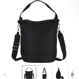 Lesportsac Black Convertible Bucket Bag